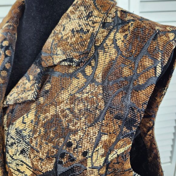 Christopher & Banks Brown Textured Button Front Vest XL - Picture 2 of 12